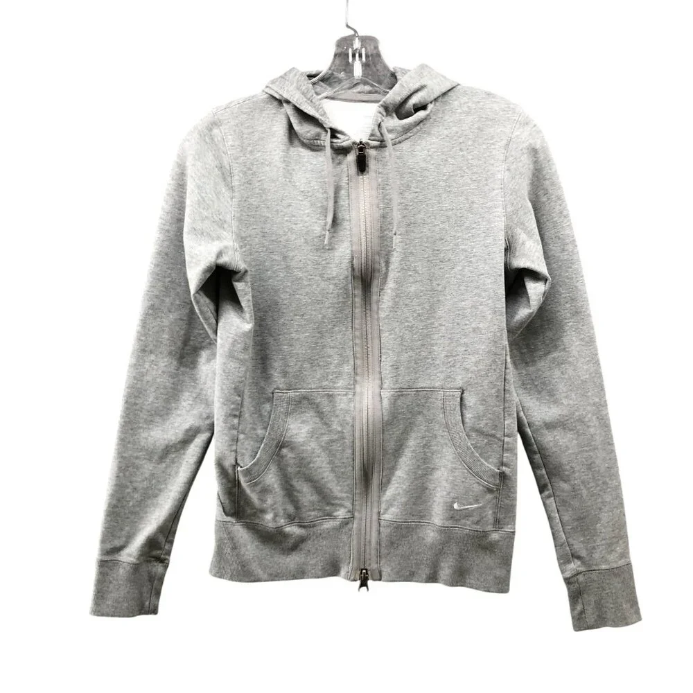 Nike Sports Hoody Youth Girls M 8-10 Gray Full‎ Zip Stretch Athletic Knit